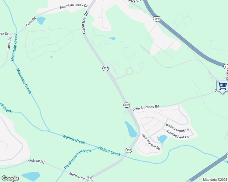 map of restaurants, bars, coffee shops, grocery stores, and more near 974 Georgia 332 in Pendergrass