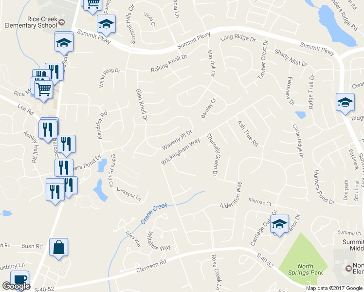 map of restaurants, bars, coffee shops, grocery stores, and more near 601 Brickingham Way in Columbia