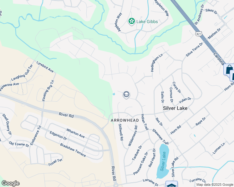 map of restaurants, bars, coffee shops, grocery stores, and more near 4608 Indian Trail in Wilmington