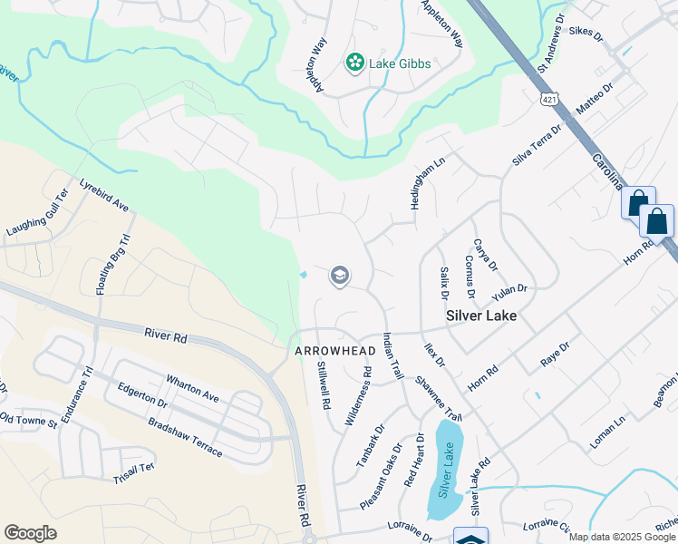 map of restaurants, bars, coffee shops, grocery stores, and more near 4621 Indian Trail in Wilmington