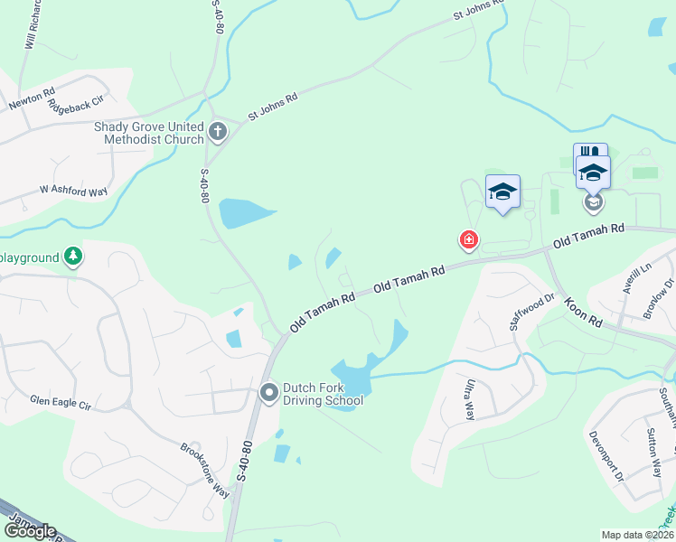 map of restaurants, bars, coffee shops, grocery stores, and more near 1036 Kingston Village Loop in Irmo