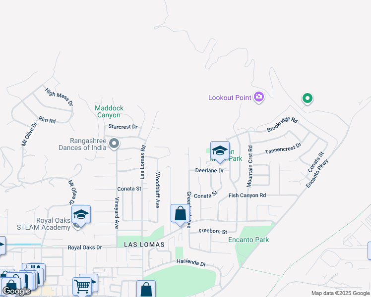 map of restaurants, bars, coffee shops, grocery stores, and more near 207 Greenbank Avenue in Duarte