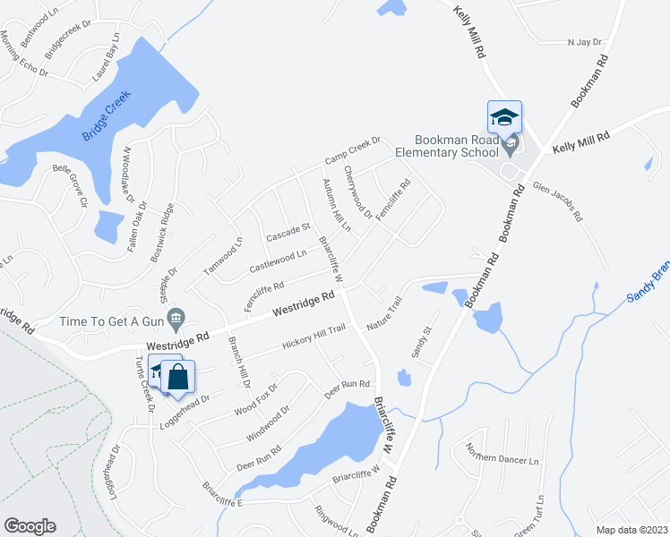 map of restaurants, bars, coffee shops, grocery stores, and more near 517 Briarcliffe West in Elgin