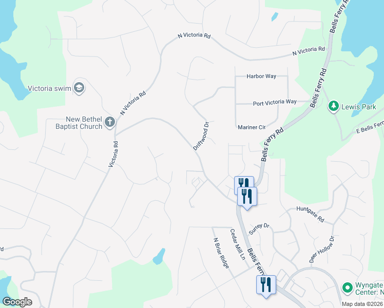 map of restaurants, bars, coffee shops, grocery stores, and more near 467 Victoria Road in Woodstock