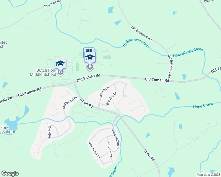 map of restaurants, bars, coffee shops, grocery stores, and more near 116 Averill Lane in Irmo