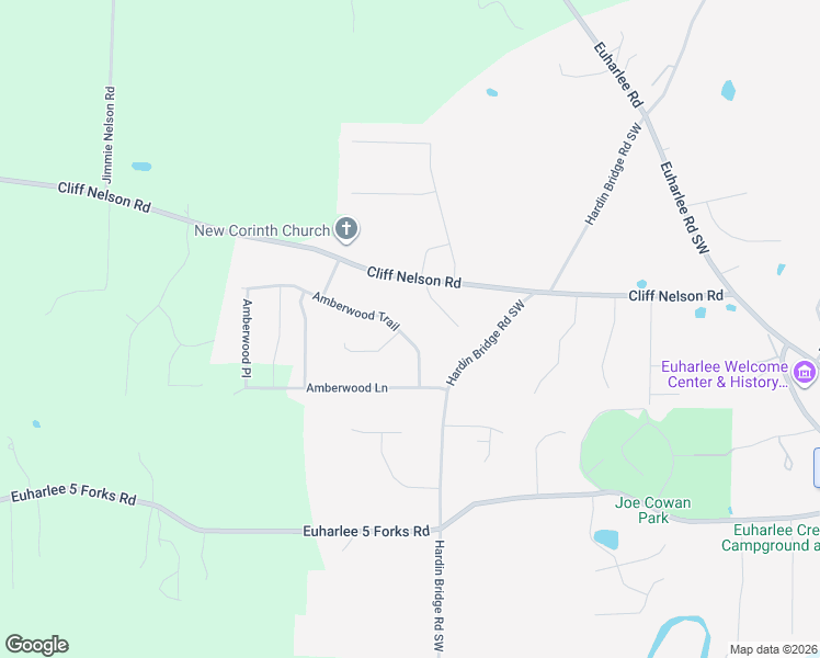 map of restaurants, bars, coffee shops, grocery stores, and more near 210 Amberwood Trail in Euharlee