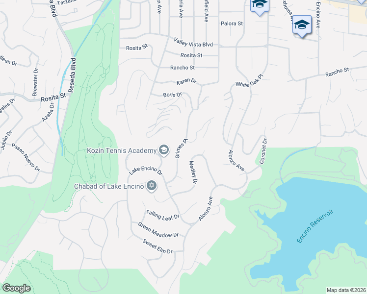 map of restaurants, bars, coffee shops, grocery stores, and more near 4422 Grimes Place in Los Angeles