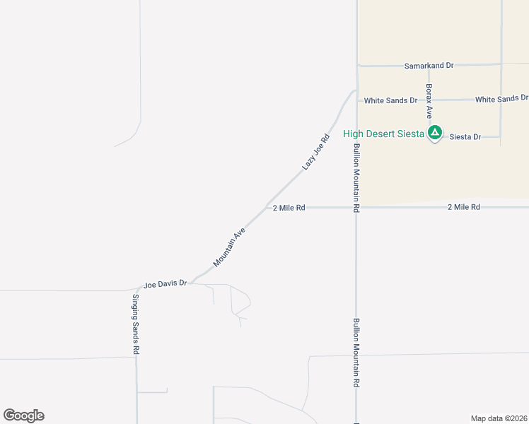 map of restaurants, bars, coffee shops, grocery stores, and more near Lazy Joe Road in Twentynine Palms