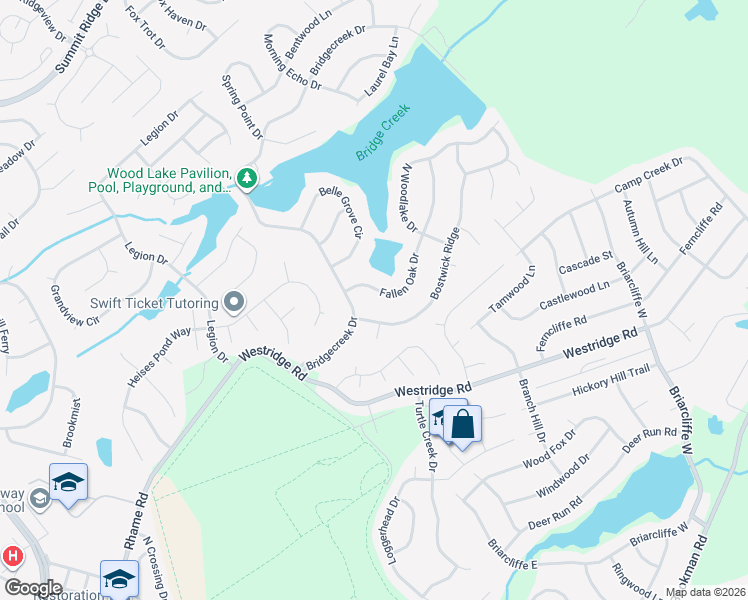 map of restaurants, bars, coffee shops, grocery stores, and more near 108 Fallen Oak Drive in Columbia