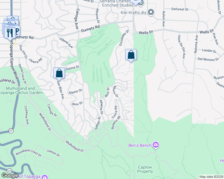 map of restaurants, bars, coffee shops, grocery stores, and more near in Los Angeles