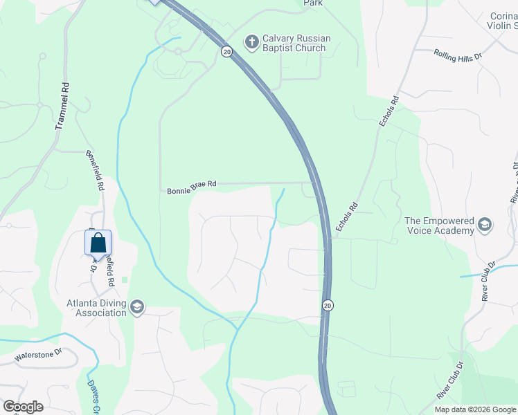 map of restaurants, bars, coffee shops, grocery stores, and more near 2490 Cambridge Hills Road in Cumming