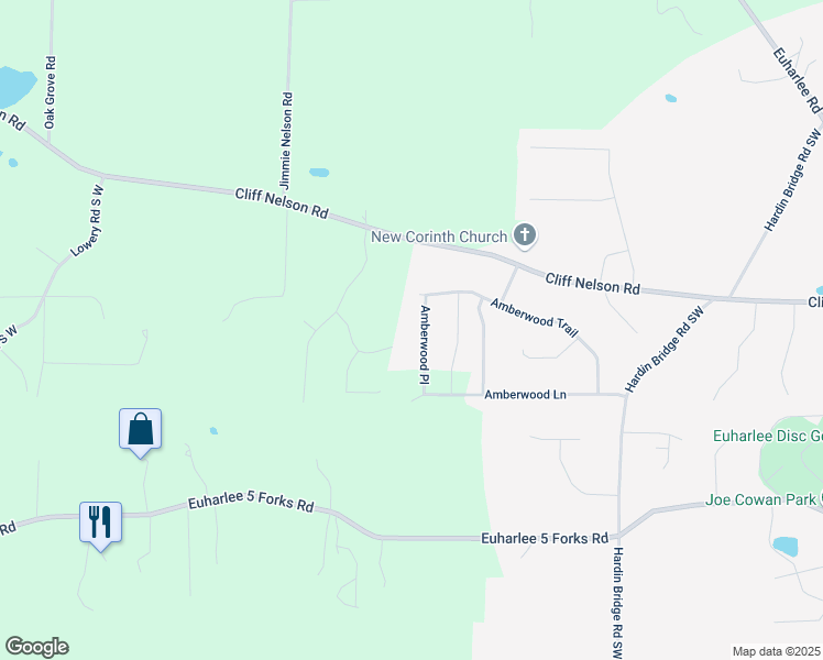 map of restaurants, bars, coffee shops, grocery stores, and more near 615 Amberwood Place in Kingston