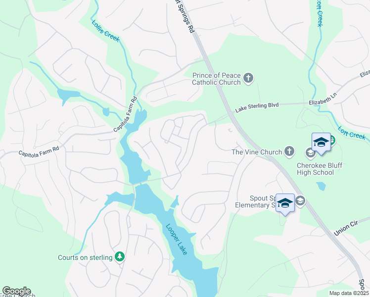 map of restaurants, bars, coffee shops, grocery stores, and more near 6918 Golden Bud Lane in Flowery Branch