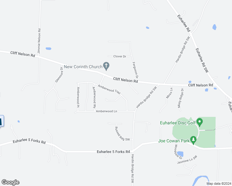 map of restaurants, bars, coffee shops, grocery stores, and more near 217 Amberwood Trail in Euharlee