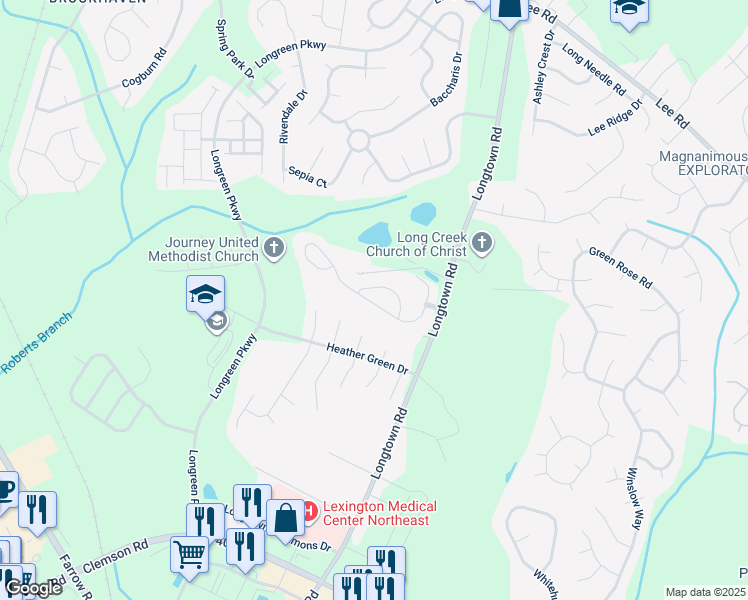 map of restaurants, bars, coffee shops, grocery stores, and more near 186 Big Game Loop in Columbia