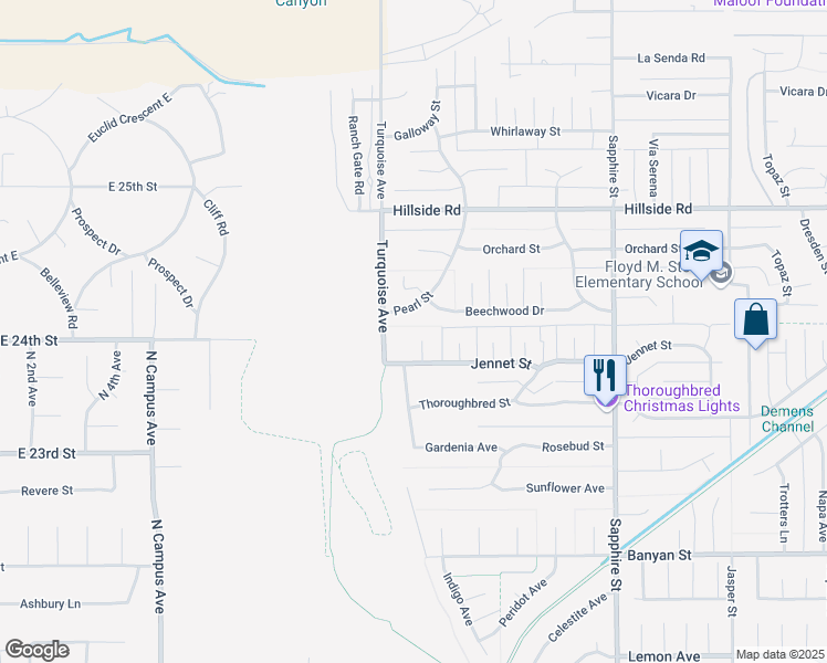 map of restaurants, bars, coffee shops, grocery stores, and more near 5716 Indigo Avenue in Rancho Cucamonga