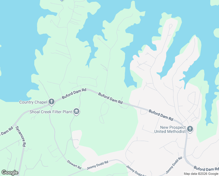 map of restaurants, bars, coffee shops, grocery stores, and more near 1850 Buford Dam Road in Buford