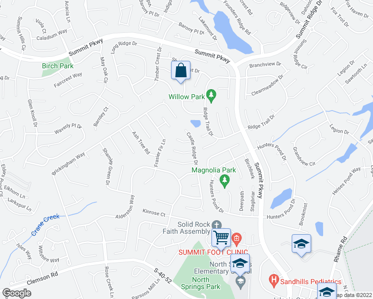 map of restaurants, bars, coffee shops, grocery stores, and more near 6 Ridge Crest Court in Columbia