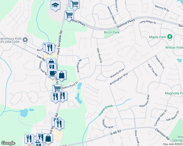 map of restaurants, bars, coffee shops, grocery stores, and more near 223 Elders Pond Drive in Columbia