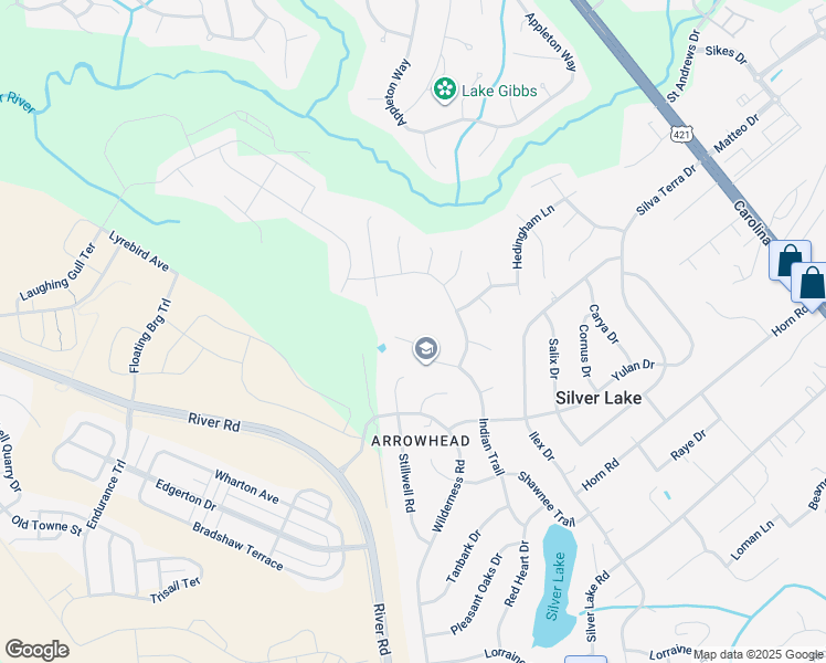 map of restaurants, bars, coffee shops, grocery stores, and more near 4613 Indian Trail in Wilmington