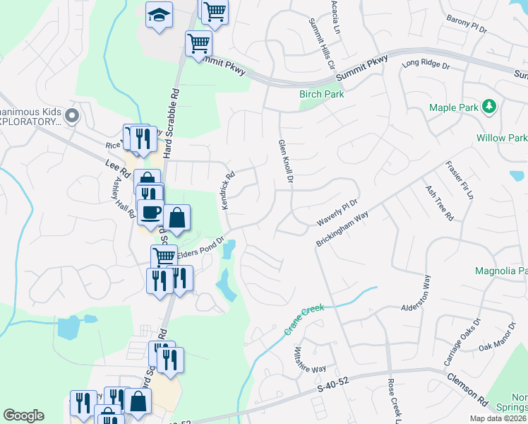 map of restaurants, bars, coffee shops, grocery stores, and more near 223 Elders Pond Drive in Columbia