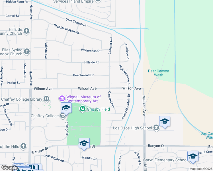 map of restaurants, bars, coffee shops, grocery stores, and more near 11028 Wilson Avenue in Rancho Cucamonga