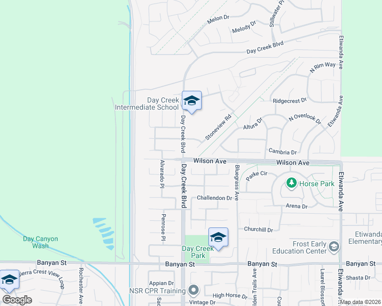 map of restaurants, bars, coffee shops, grocery stores, and more near 5673 Stoneview Road in Rancho Cucamonga