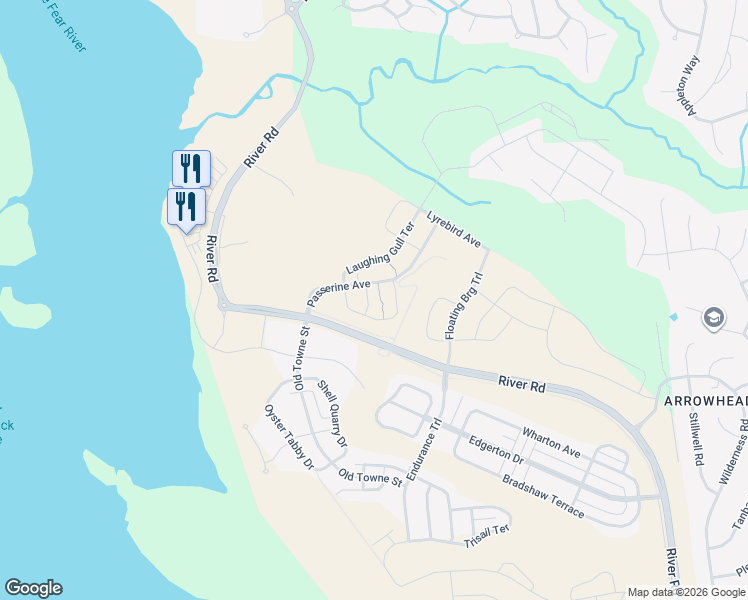map of restaurants, bars, coffee shops, grocery stores, and more near Greenville Loop Road in Wilmington