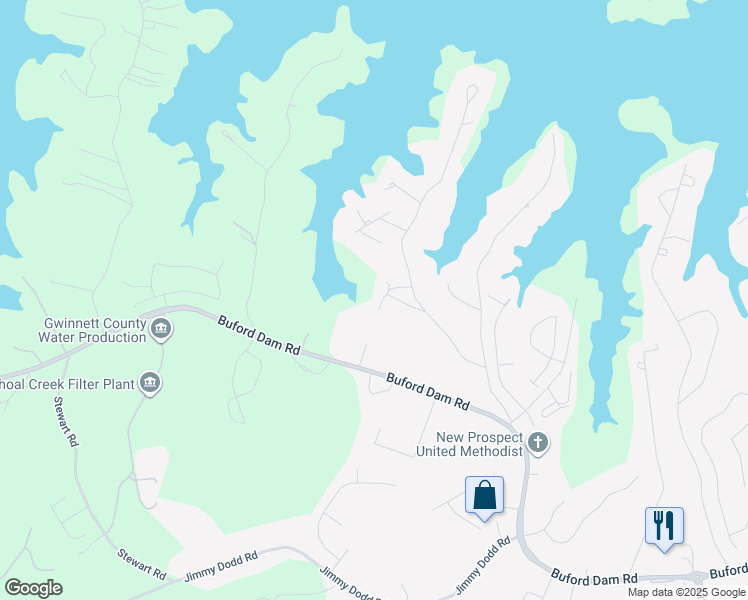 map of restaurants, bars, coffee shops, grocery stores, and more near 2010 Morgan Way Northeast in Buford