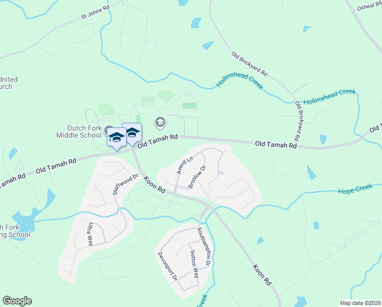 map of restaurants, bars, coffee shops, grocery stores, and more near 116 Averill Lane in Irmo