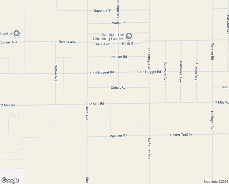map of restaurants, bars, coffee shops, grocery stores, and more near 63469 Cobalt Road in Joshua Tree