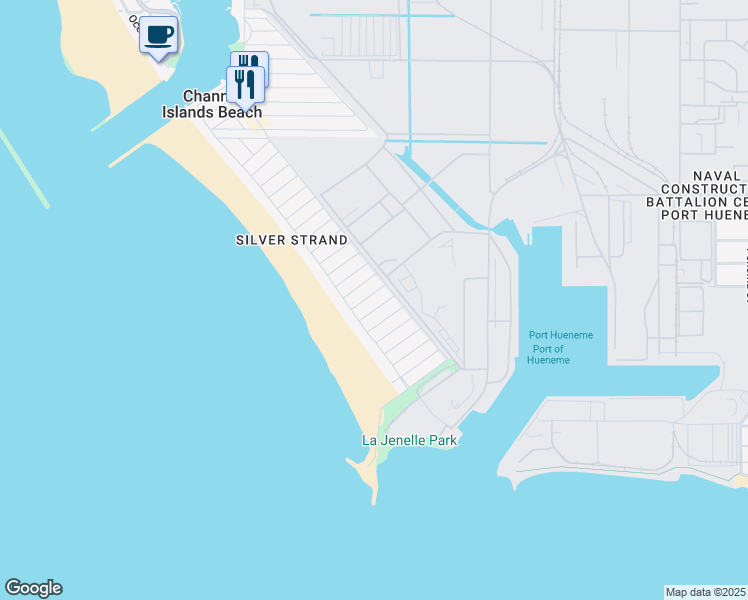 map of restaurants, bars, coffee shops, grocery stores, and more near 153 Island View Avenue in Oxnard