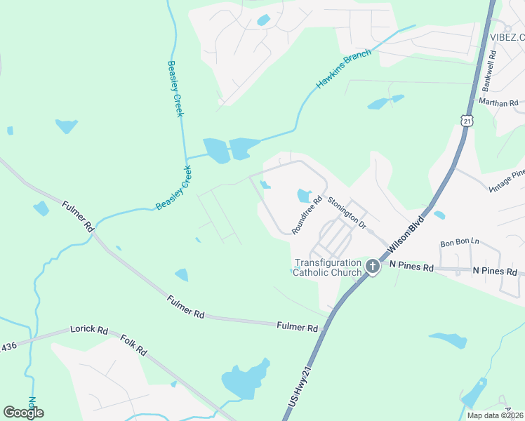 map of restaurants, bars, coffee shops, grocery stores, and more near 64 Roundtree Road in Blythewood