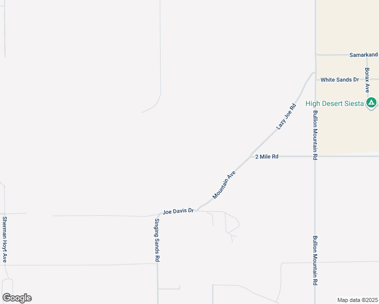 map of restaurants, bars, coffee shops, grocery stores, and more near 2 Mile Road in Twentynine Palms