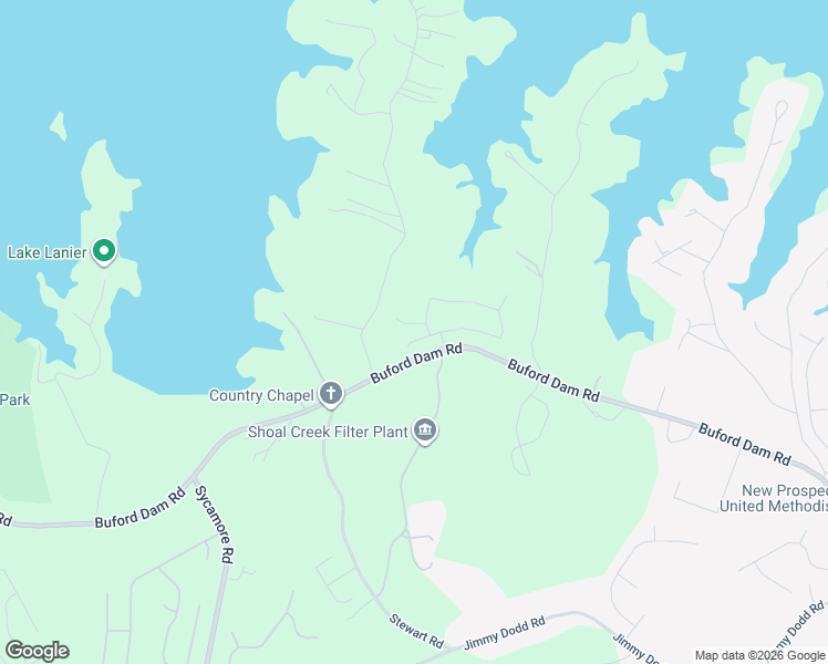 map of restaurants, bars, coffee shops, grocery stores, and more near 1688 Buford Dam Road in Buford