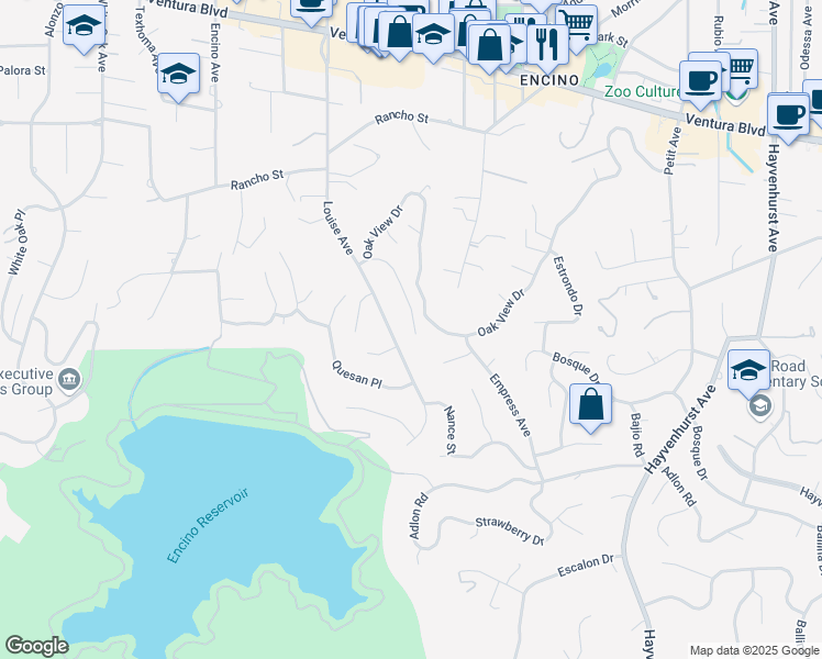 map of restaurants, bars, coffee shops, grocery stores, and more near 4409 Portico Place in Los Angeles