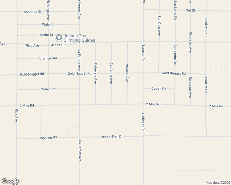 map of restaurants, bars, coffee shops, grocery stores, and more near Joshua Trail in Joshua Tree
