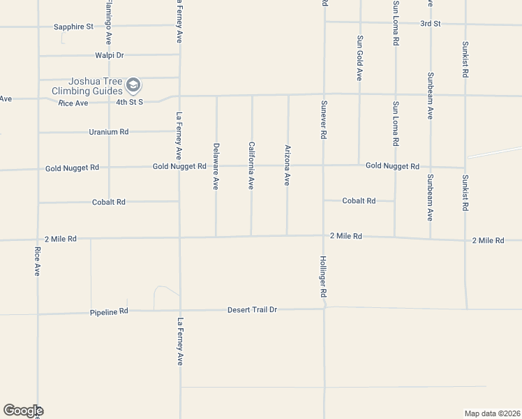 map of restaurants, bars, coffee shops, grocery stores, and more near 63973 Gold Nugget Road in Joshua Tree
