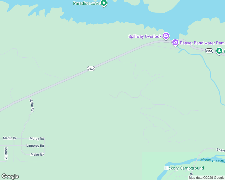 map of restaurants, bars, coffee shops, grocery stores, and more near 309 Lake Bluff Lane in Broken Bow