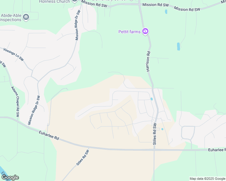 map of restaurants, bars, coffee shops, grocery stores, and more near 174 Malbone Street Southwest in Euharlee