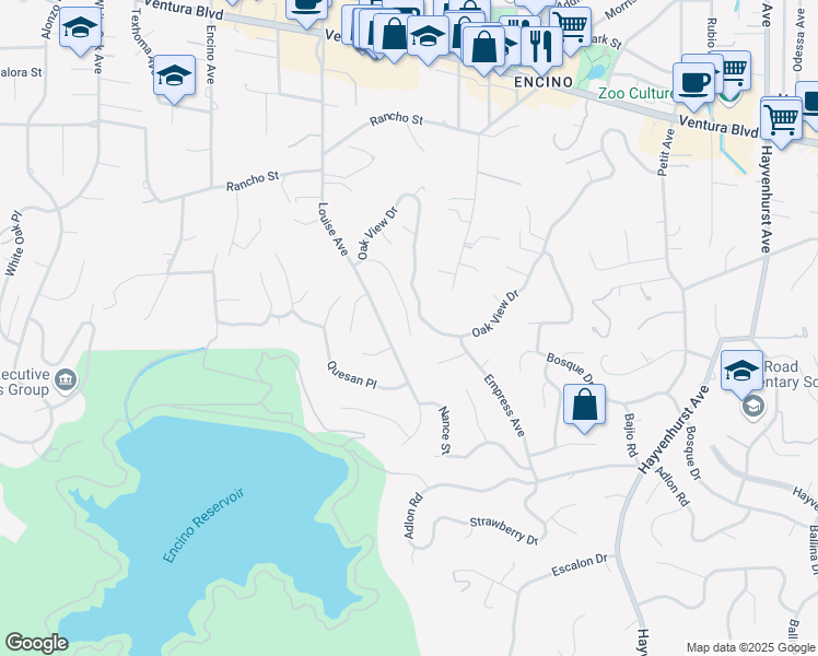 map of restaurants, bars, coffee shops, grocery stores, and more near 4409 Portico Place in Los Angeles
