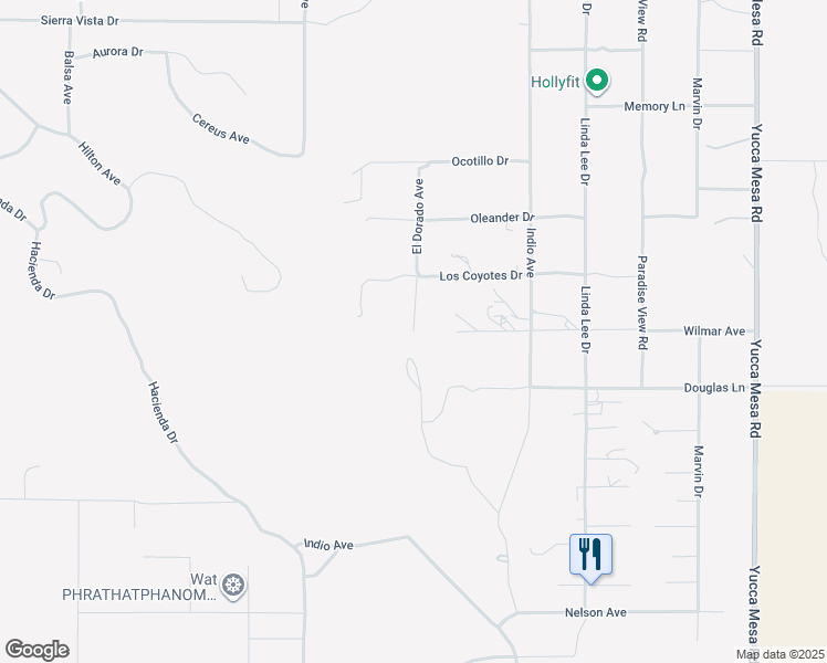 map of restaurants, bars, coffee shops, grocery stores, and more near El Dorado Avenue in Yucca Valley