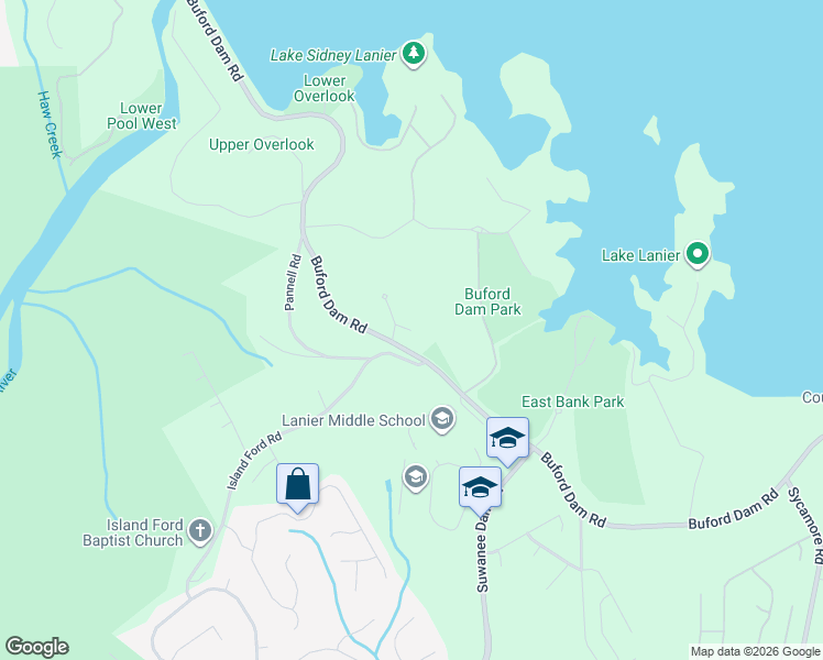map of restaurants, bars, coffee shops, grocery stores, and more near 1298 Bavarian Wood Close in Buford