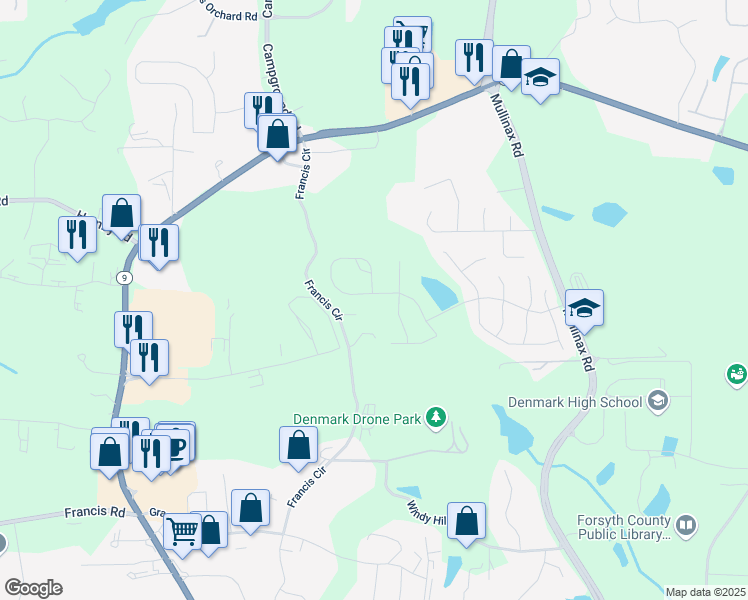 map of restaurants, bars, coffee shops, grocery stores, and more near 1055 Hampton Oaks Drive in Alpharetta