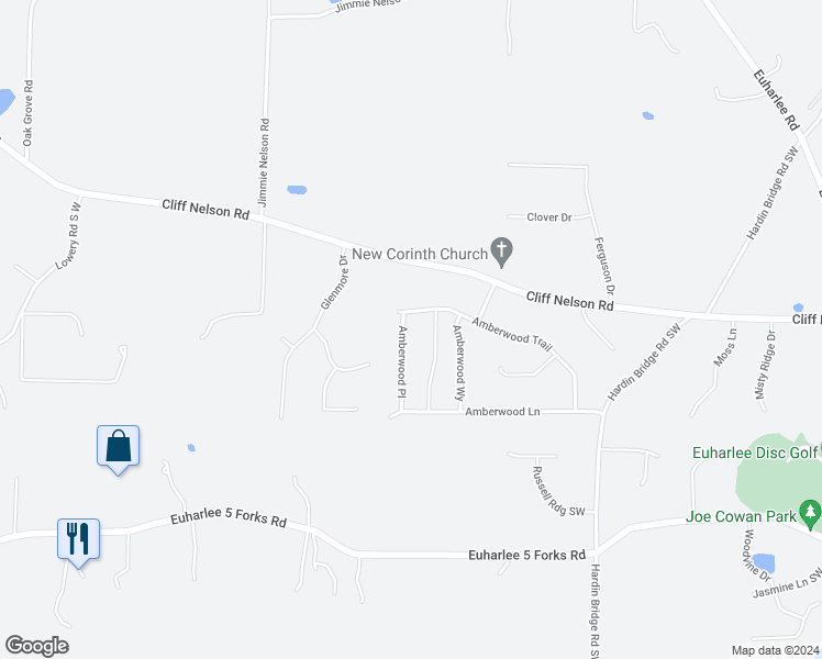 map of restaurants, bars, coffee shops, grocery stores, and more near 620 Amberwood Place in Kingston