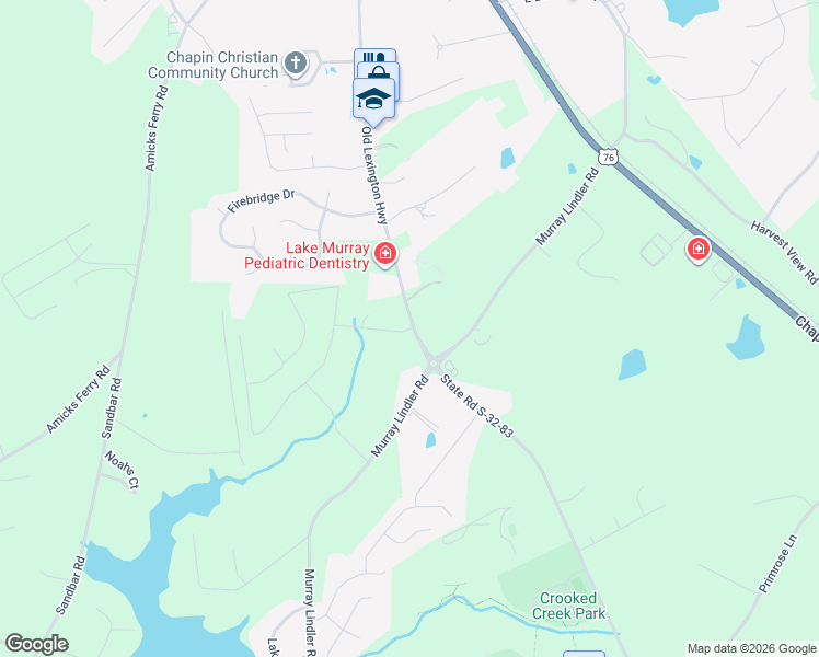 map of restaurants, bars, coffee shops, grocery stores, and more near 686 Old Lexington Highway in Chapin