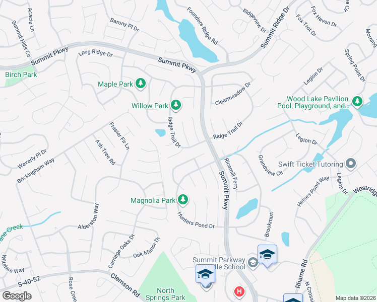 map of restaurants, bars, coffee shops, grocery stores, and more near 802 Ridge Trail Drive in Columbia