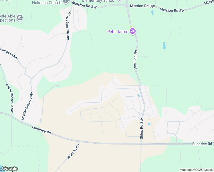 map of restaurants, bars, coffee shops, grocery stores, and more near 168 Malbone Street Southwest in Euharlee