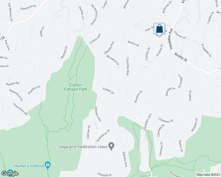 map of restaurants, bars, coffee shops, grocery stores, and more near 19695 Valdez Drive in Los Angeles