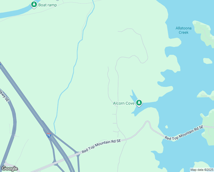 map of restaurants, bars, coffee shops, grocery stores, and more near 23 Sunset Ridge in Cartersville